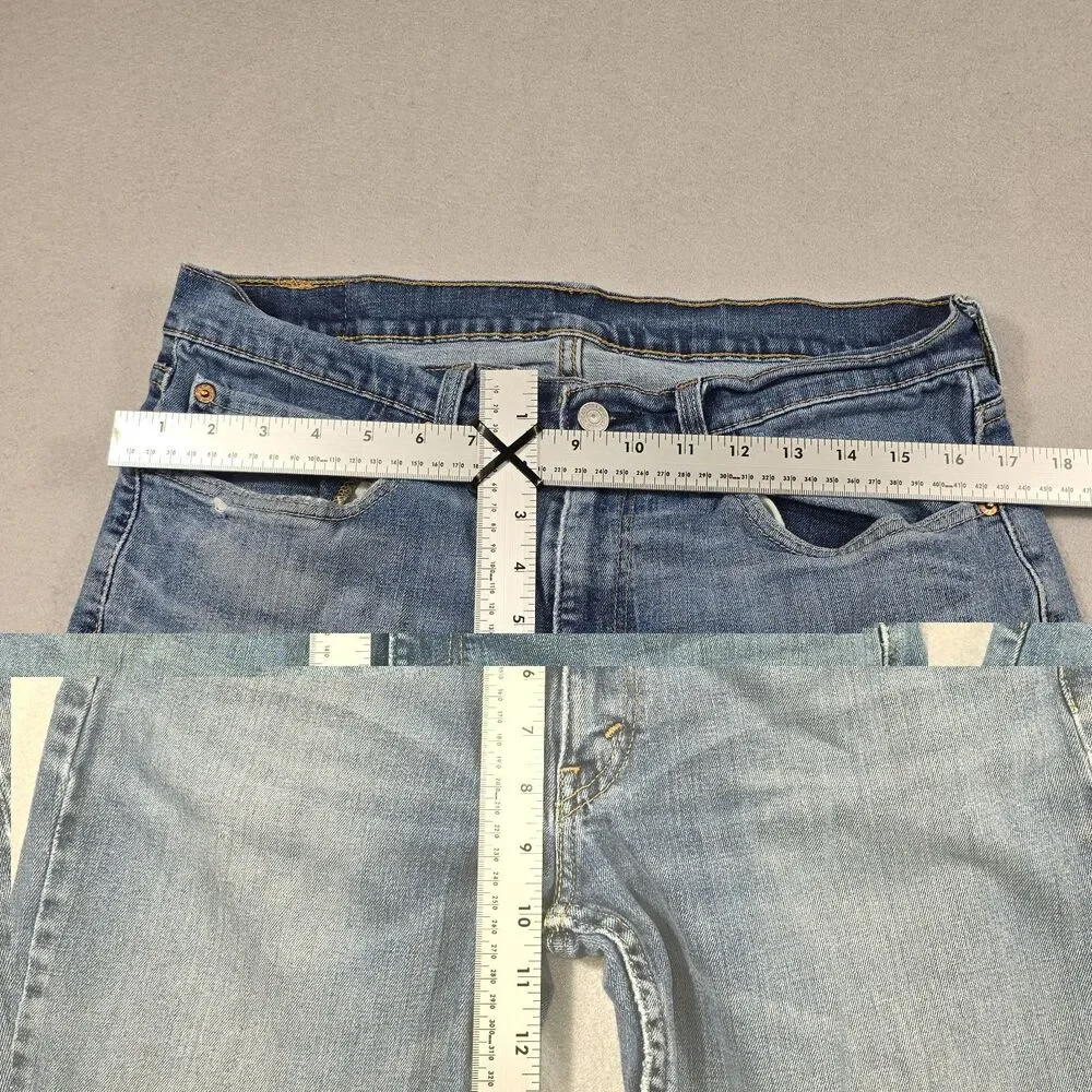 Levi's Men 34x34 Blue Jeans 514 Straight Fit Distressed Denim